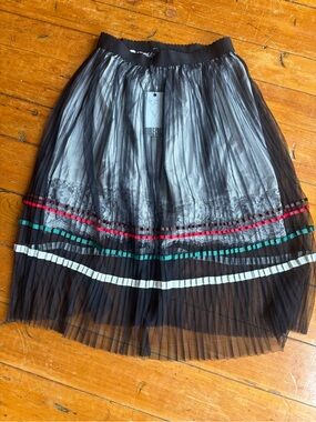 Pleated tulle midi skirt by Double Crazy